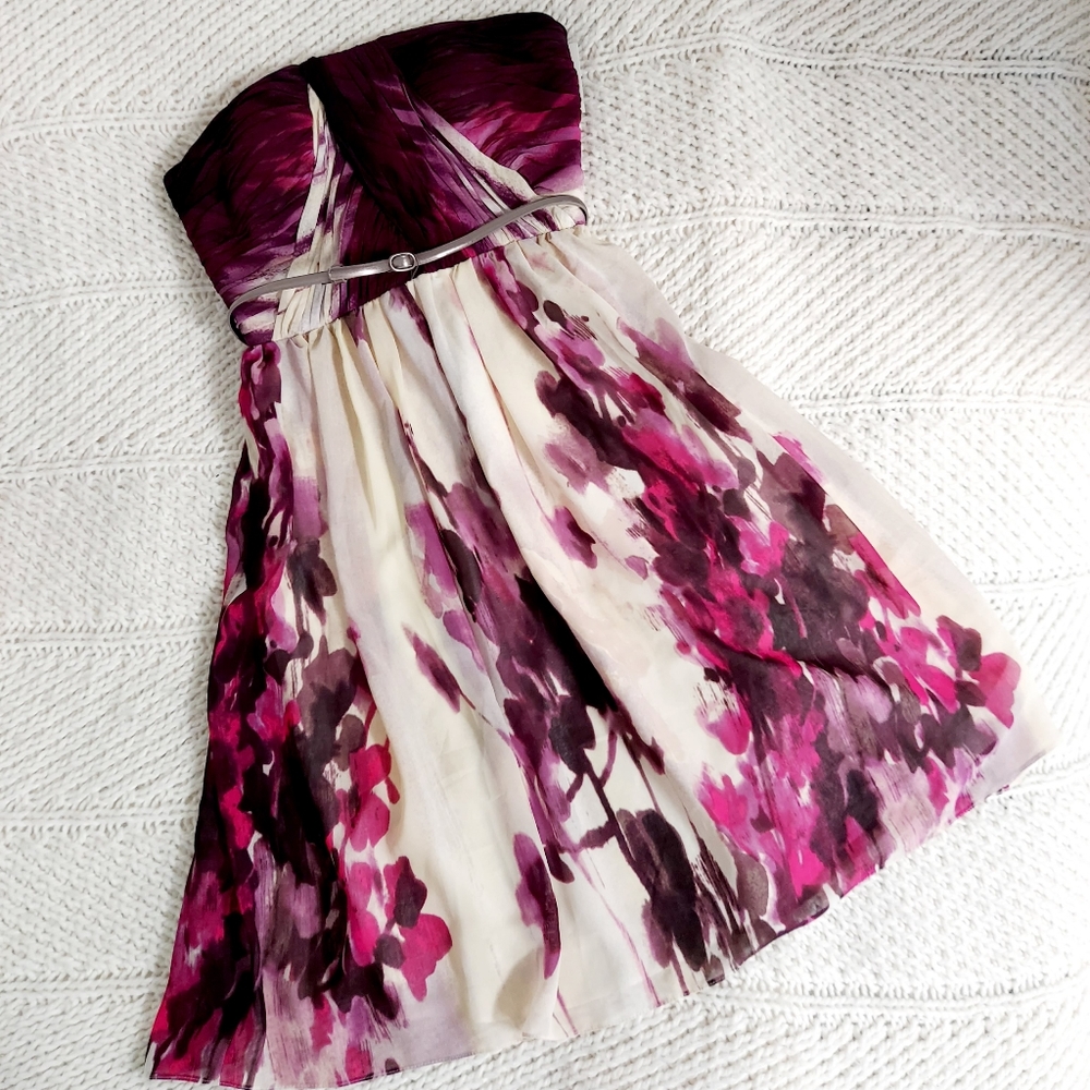 New DONNA MORGAN Strapless Fuchsia Dress